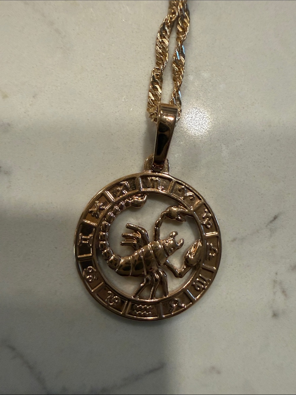 Source Unknown Gold Scorpion Zodiac Pendant Necklace